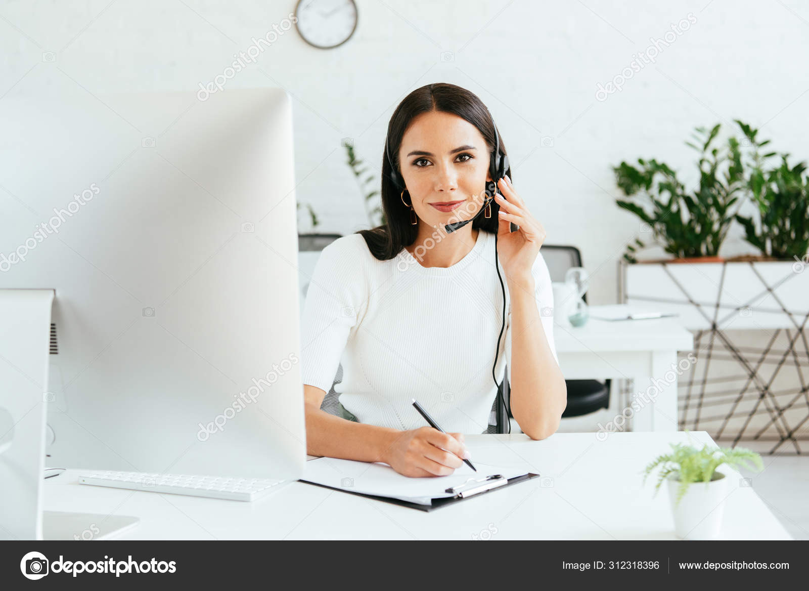 Depositphotos 312318396 stock photo selective focus cheerful broker touching