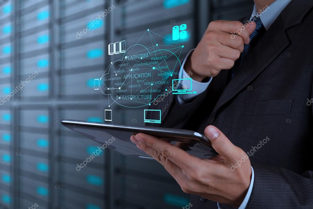 Depositphotos 39399799 stock photo businessman working with a cloud